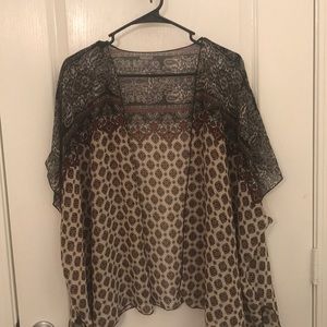 Sheer patterned kimono
